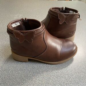 OshKosh B'gosh Brown Little Girls Kids Ankle Boots Butterfly Accent Winter